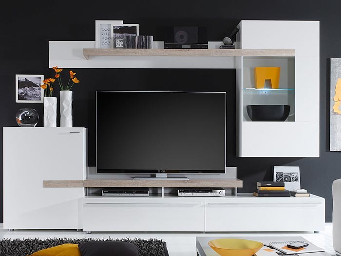 Wohnzimmer schrankwand: schrankwand & wohnwand günstig moderne ... Wohnzimmerschrank schwarz