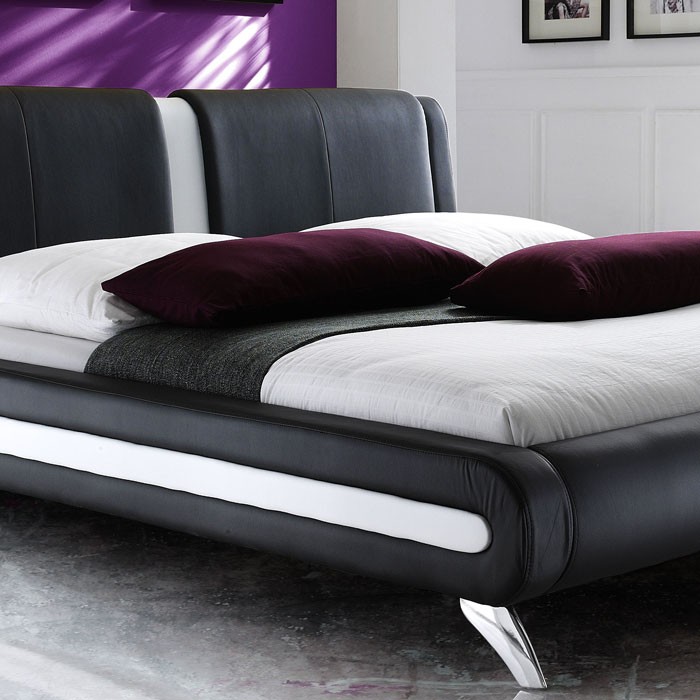 Polsterbett schwarz komplett bett 140x200 lattenrost matratze ...