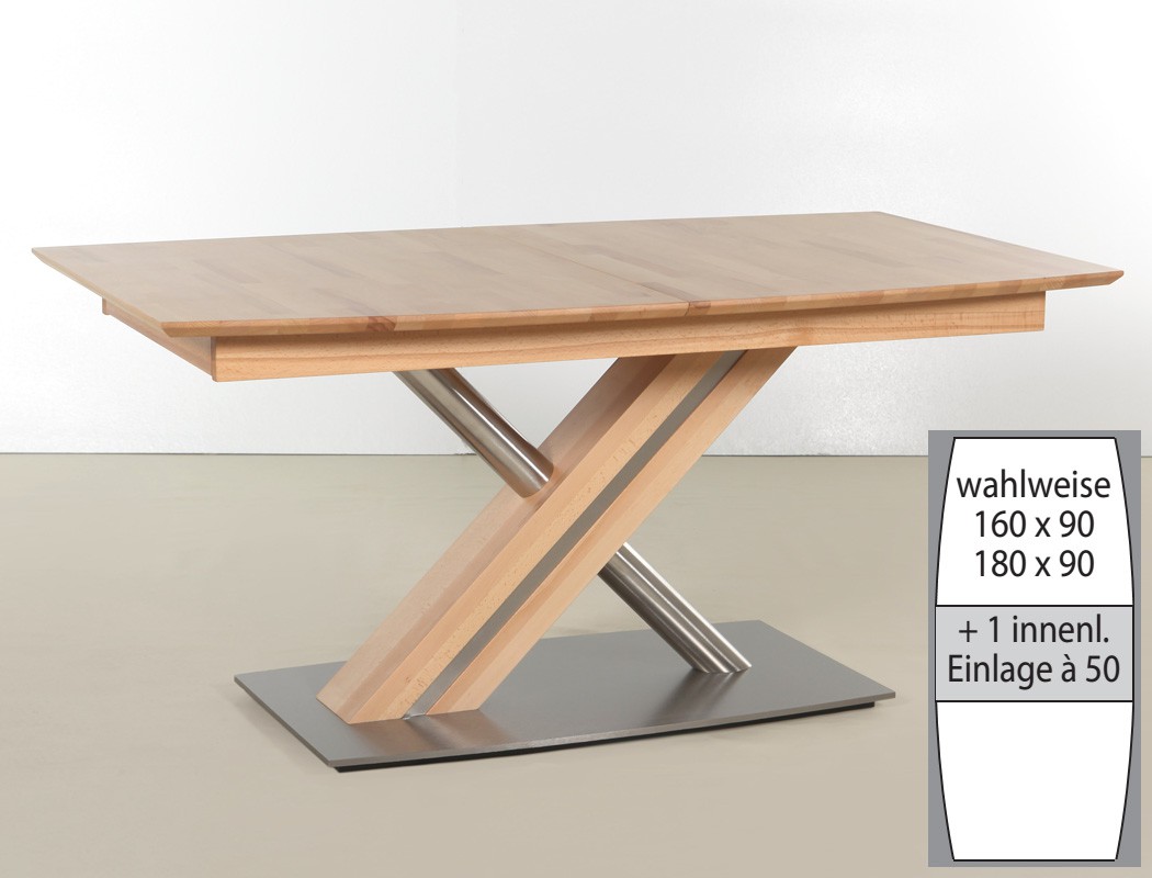 hochwertiger Säulentisch Esstisch ausziehbar bootsform Säule C Tisch