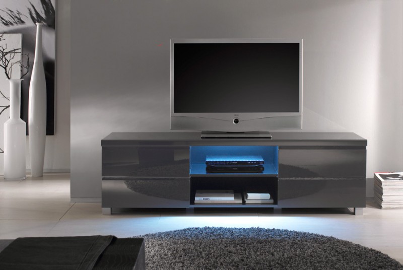 TV Lowboard Hochglanz anthrazit 162x46x42, TV Board, TV ...