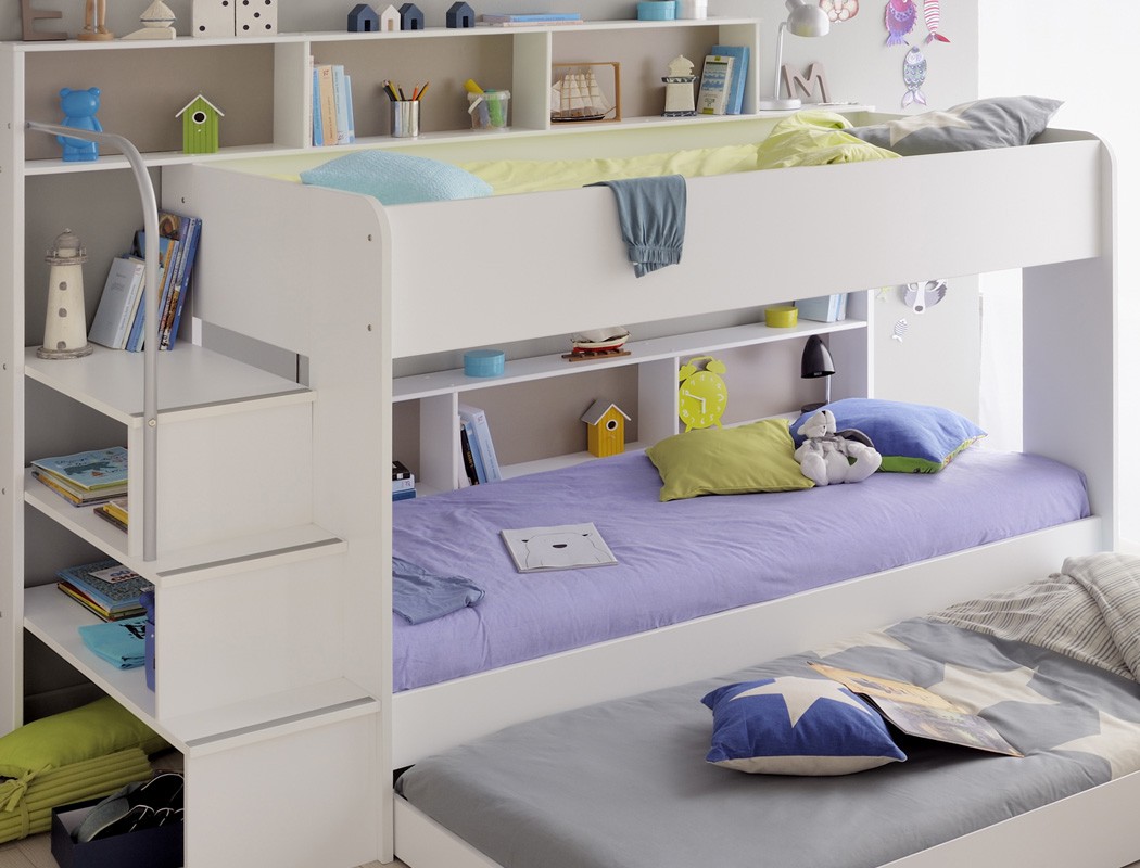 Etagenbett hochbett twin 21 weià 245x171x114cm mit bettkasten ...