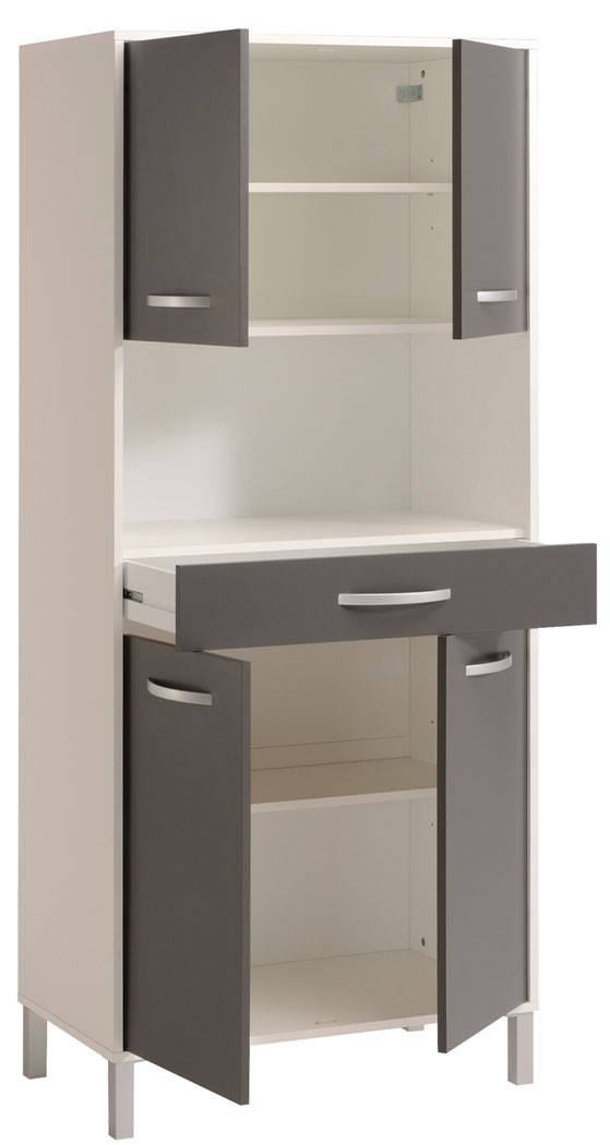 Küchenschrank opika 4 80x185x43 cm weià grau schrank highboard ...