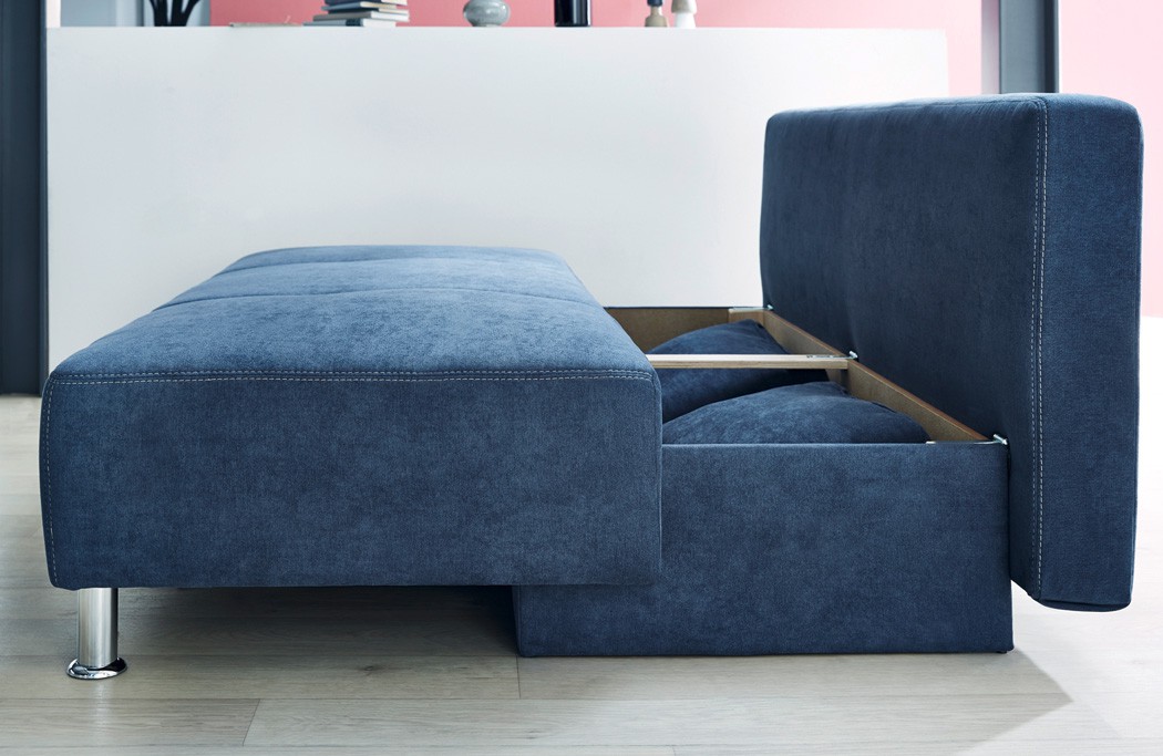 Funktionssofa carlo 203x97 cm mikrofaser blau schlafsofa sofa ... Wohnzimmer blaue couch