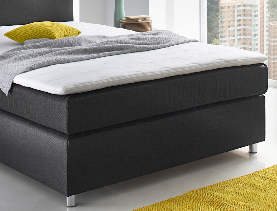 Boxspringbett 140x200 Schwarz Singlebett Jugendbett Boxspringbett 140x200 Schwarz Singlebett Jugendbett