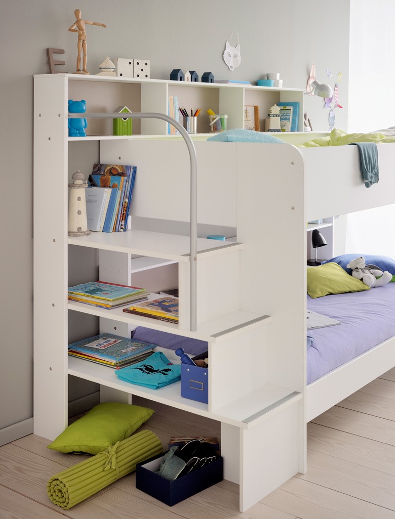Etagenbett hochbett twin 22, weià 245x171x114cm doppelstockbett ...