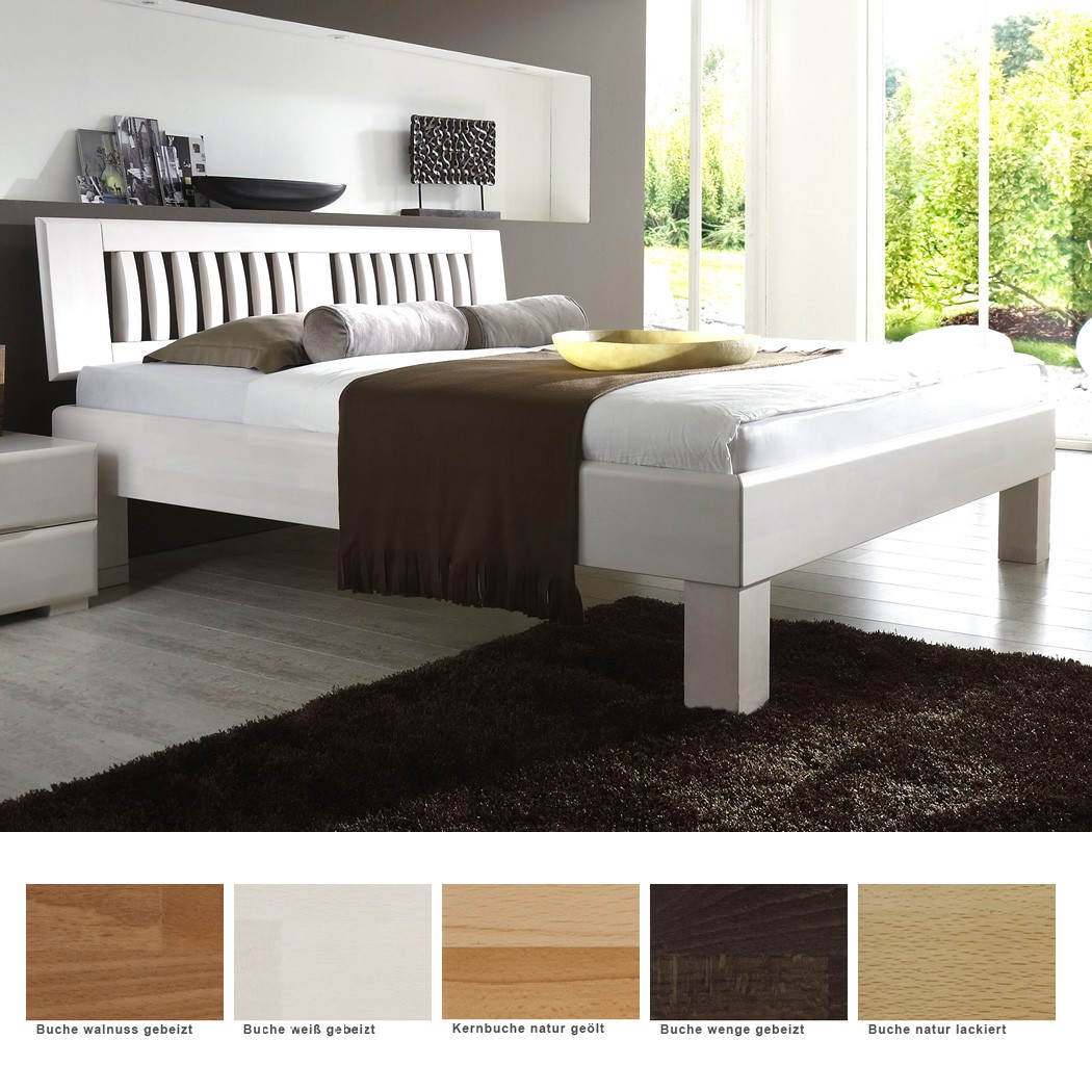 Massivholzbett ascona comfort buche farbe und gröÃe nach wahl bett ...