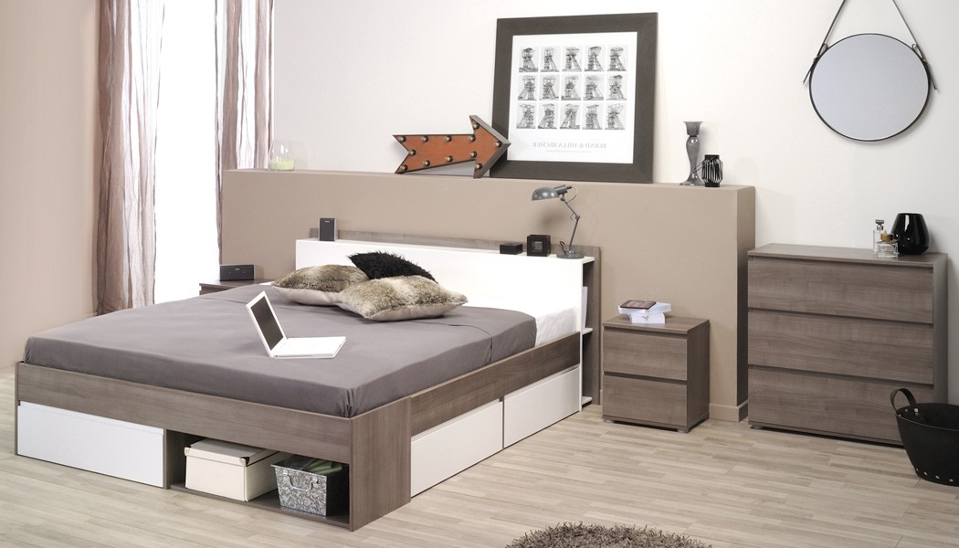 Jugendzimmer Morris 17 Eiche Bett 140x200 Kommode Nako