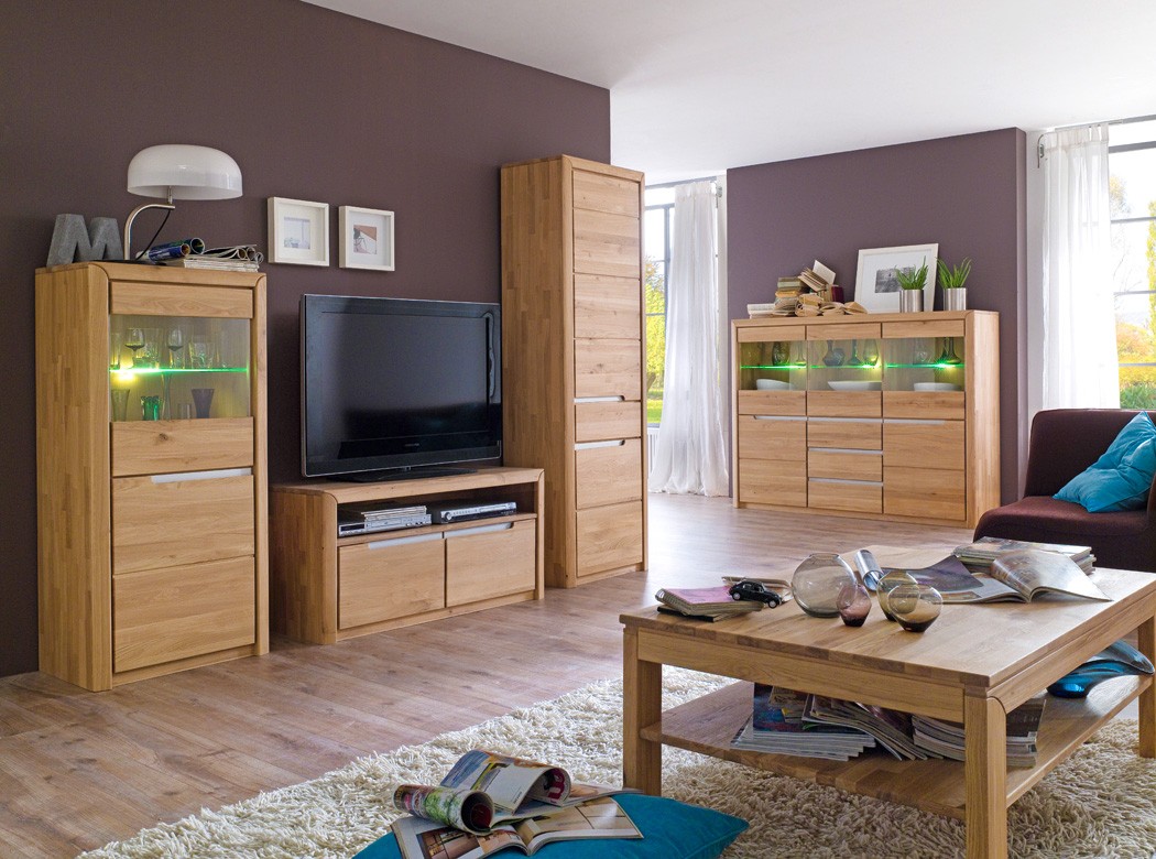 Lowboard pisa 9 eiche bianco massiv 114x60x46 cm tv möbel tv ...