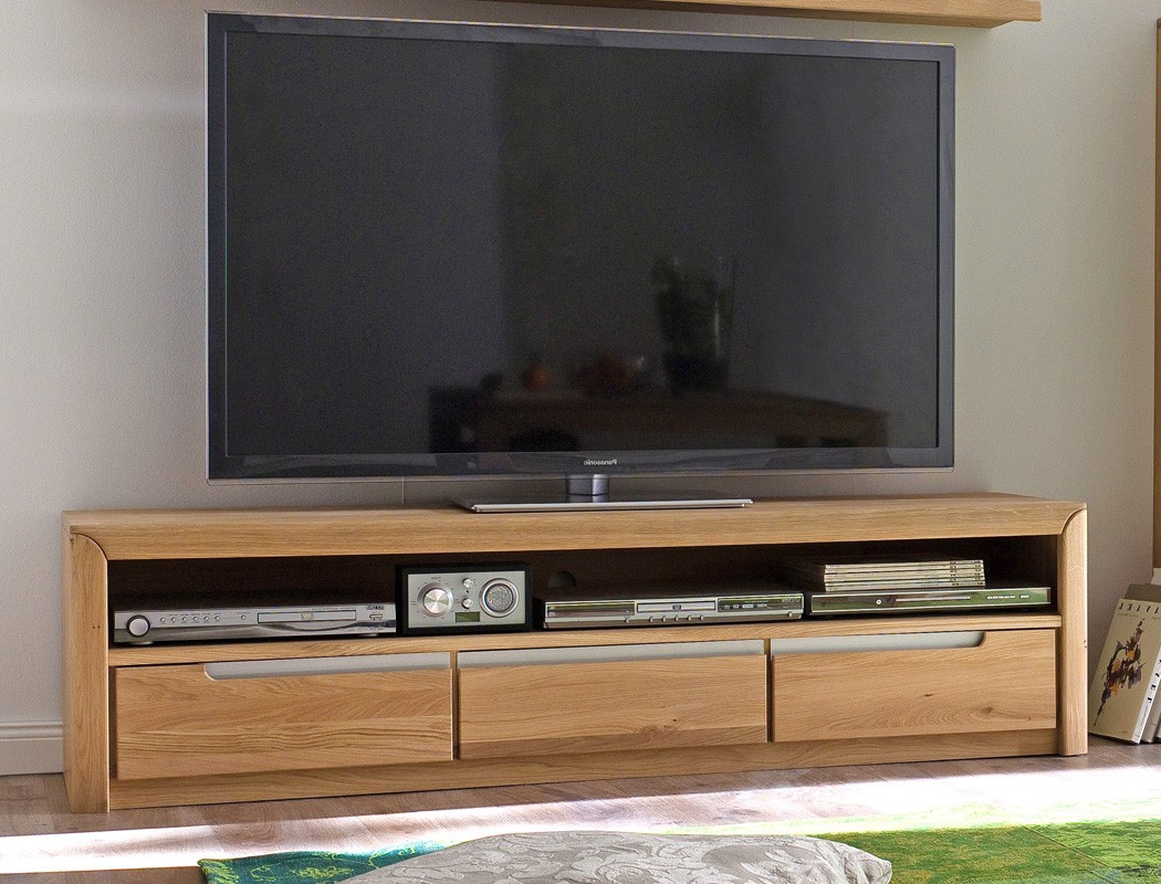 Medienwand pisa 20 eiche bianco massiv lowboard regal wohnwand tv ...
