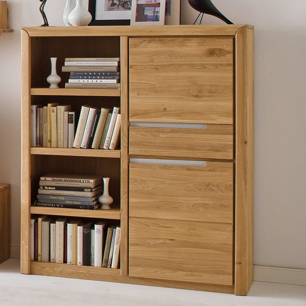 Wohnzimmer pisa 46 eiche bianco massiv 5 teilig wohnwand ...