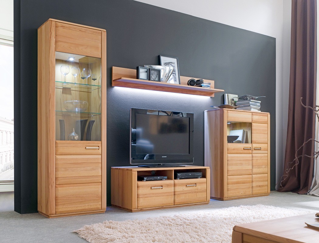 Lowboard senta 7 kernbuche teilmassiv 124x50x51 tv möbel tv ...
