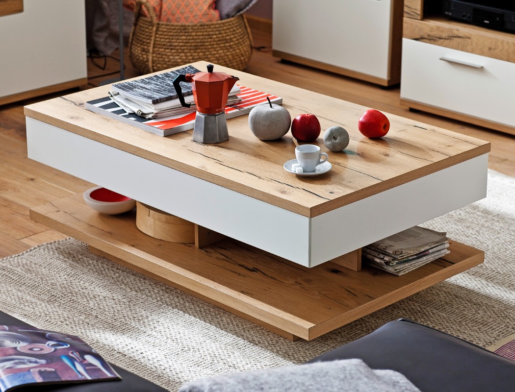 Couchtisch weià crack eiche 115x70x45 cm sofatisch tisch ...