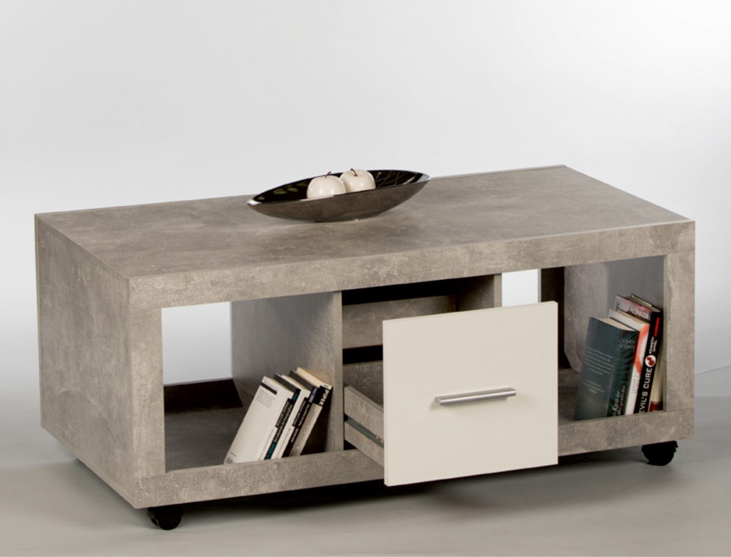 Couchtisch Sven 115x60x50 cm Beton Dekor Sofatisch auf Couchtisch Sven 115x60x50 cm Beton Dekor Sofatisch auf