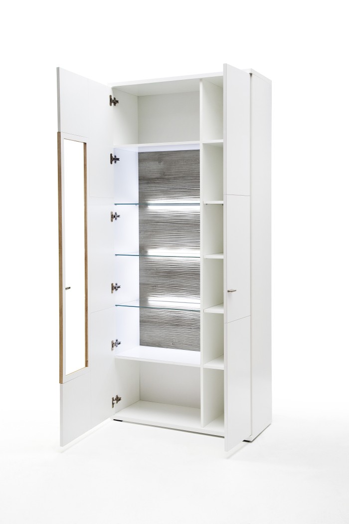 Hochglanz 6teilig Esstisch Vitrine mit LED Esszimmer Esszimmer Sets Esszimmer Weiß Hochglanz ~ Hochglanz 6teilig Esstisch Vitrine mit LED Esszimmer Esszimmer Sets