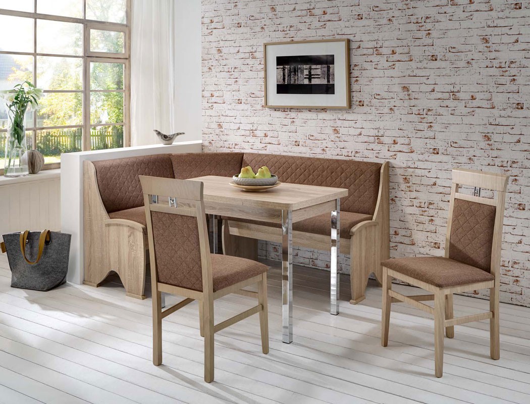 Eckbankgruppe Silke Sonoma 2x Stuhl Eckbank Ausziehtisch