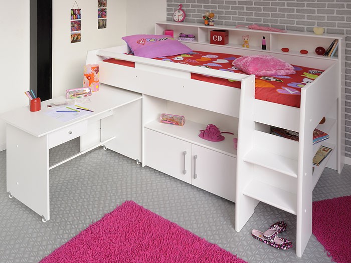 Hochbett kinderbett sway 211x132x130 cm weià kinderzimmer ...