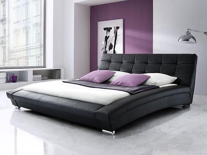 Polsterbett emilo bett 180x200 cm schwarz kunstleder bettgestell ...