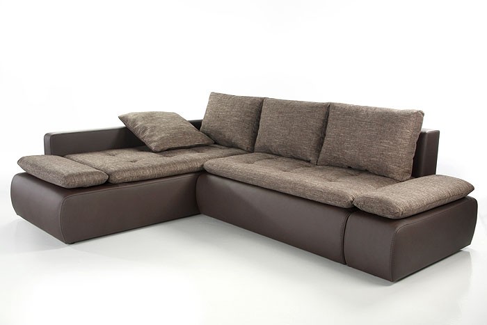 Luxus Gartenmobel Teak : Couch Sunrise, 259x201cm, Webstoff braun, Kunstleder braun, Schlafsofa Luxus Gartenmobel Teak : Couch Sunrise, 259x201cm, Webstoff braun, Kunstleder braun, Schlafsofa