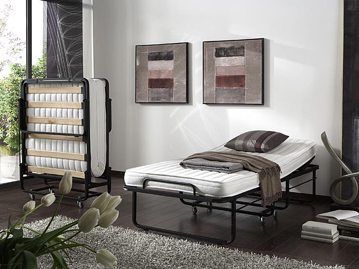 Gästebett, klappbett finn 90x200 cm schwarz, verstellbar, auf ...