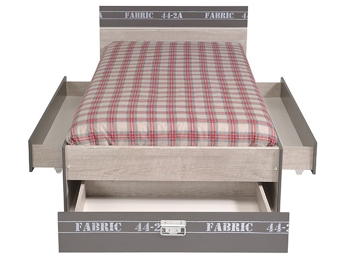 Jugendbett fabien 10, 90x200cm, bett mit 3x bettkasten, esche grau ...
