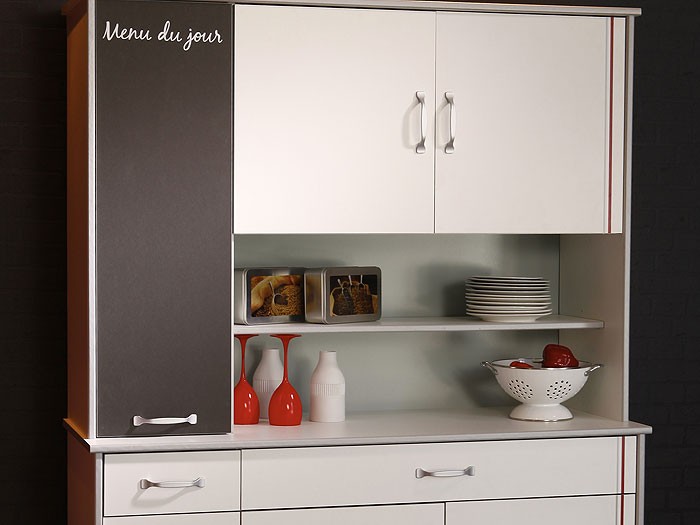 Küchenschrank, küchenbuffet cosina 2, 122x181x44cm, weià abs. alu ...