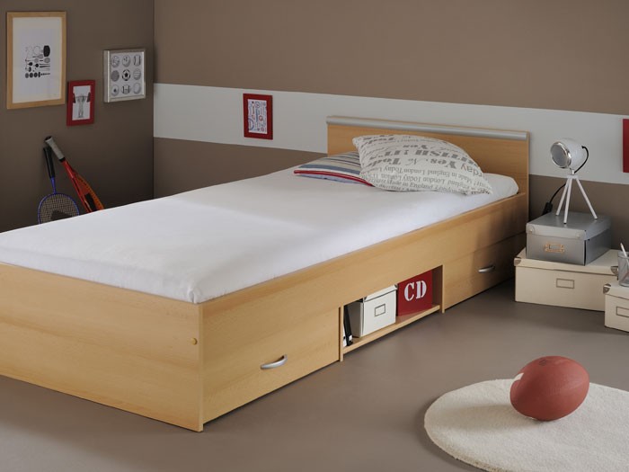 Jugendbett leader 2.1, 90x200cm, bett mit 2 bettkasten, buche nb ...