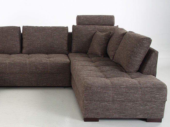 Wohnlandschaft Antigua braun 357x222x162 cm Bettfunktion Sofa Couch Wohnlandschaft Braun Strukturstoff ~ Wohnlandschaft Antigua braun 357x222x162 cm Bettfunktion Sofa Couch