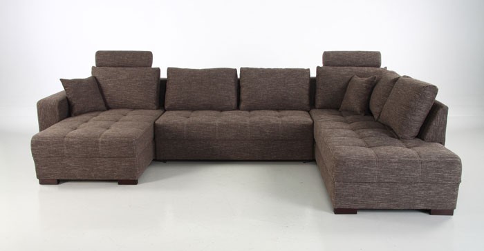 ~ Wohnlandschaft Antigua braun 357x222x162, Bettfunktion Sofa Couch Wohnlandschaft Braun Strukturstoff ~ Wohnlandschaft Antigua braun 357x222x162, Bettfunktion Sofa Couch
