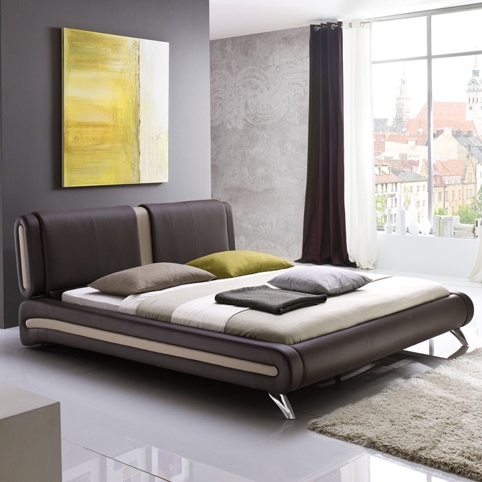 Polsterbett komplett malin bett 160x200 braun lattenrost ...