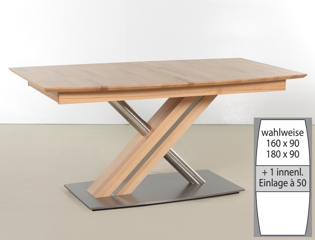 Sulentisch Ataro C 1XL Bootsform Tisch Ausziehbar X Form Esstisch