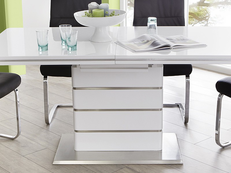 Design esstisch lucente weià hochglanz 160 – 240cm ausziehbar ...