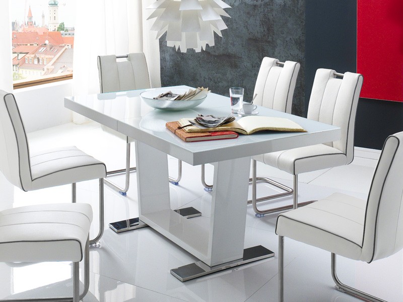 Esstisch ausziehbar, 160(240)x90x76cm, Tisch Hochglanz ...
