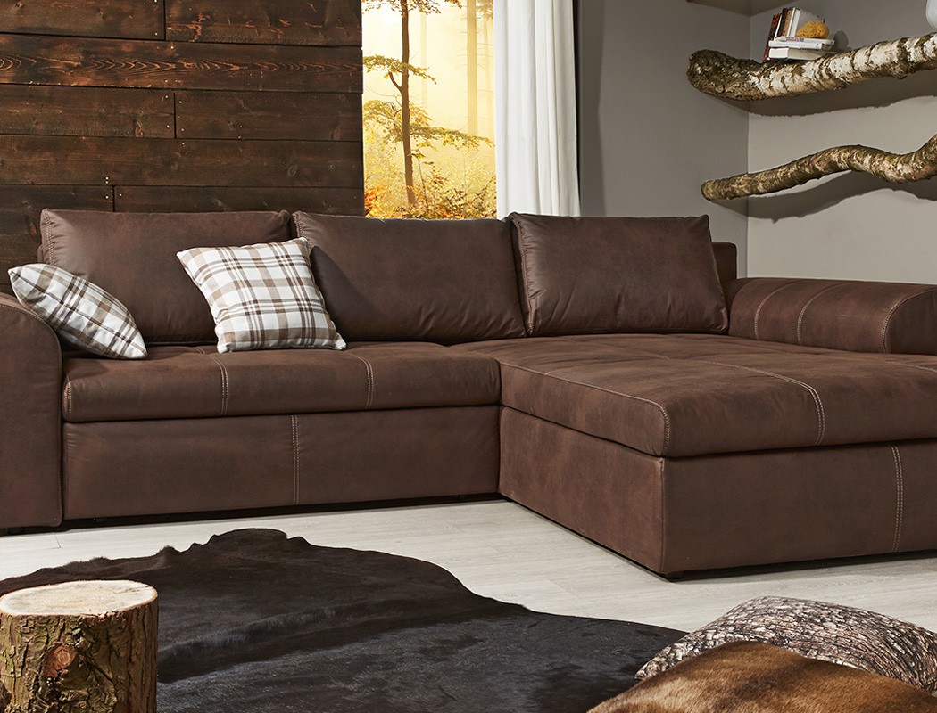 Wohnlandschaft 290x213 Sofa braun Couch Polsterecke