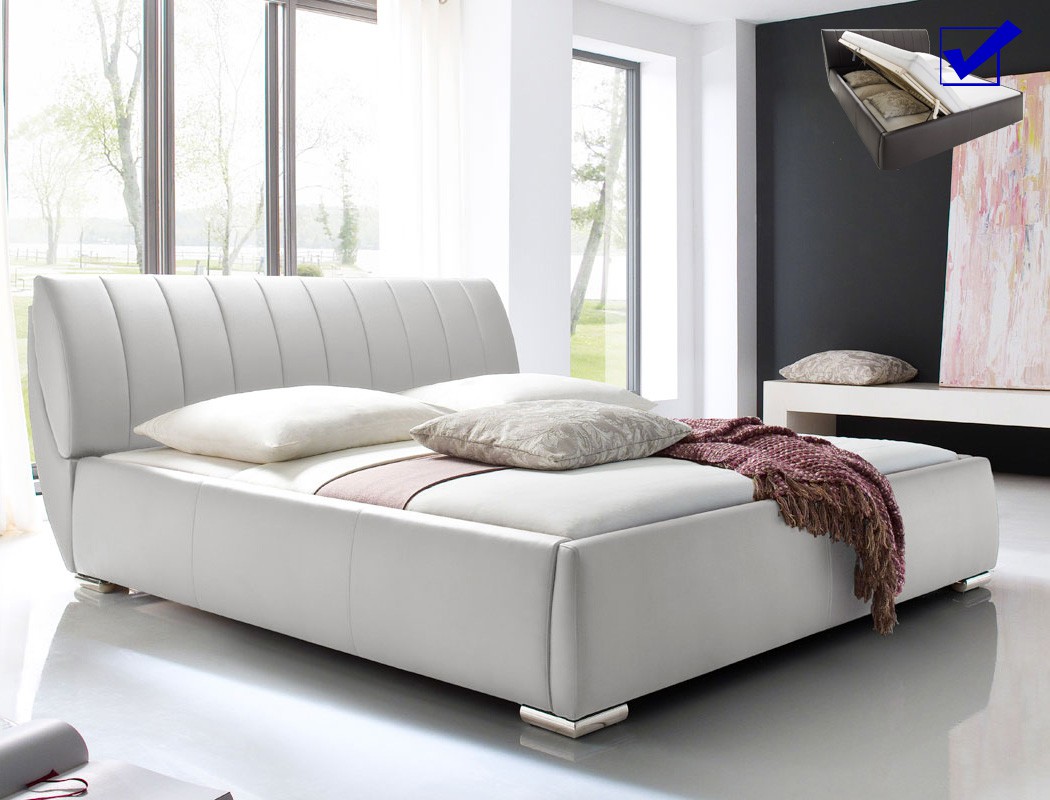 Polsterbett 180x200 bett weià mit bettkasten und lattenrost ... Doppelbett 180x200