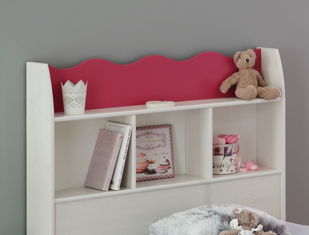 Jugendbett 90x200 cm mädchen weià pink mädchenzimmer kinderzimmer ...