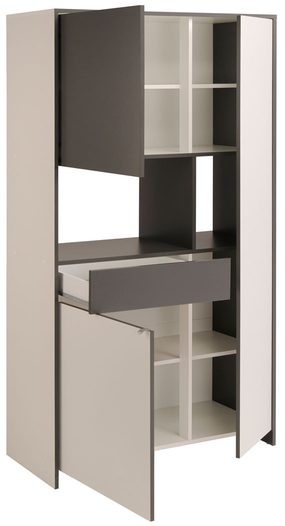 Küchenschrank ricardo 19 100x181x43 cm weià grau schrank ...